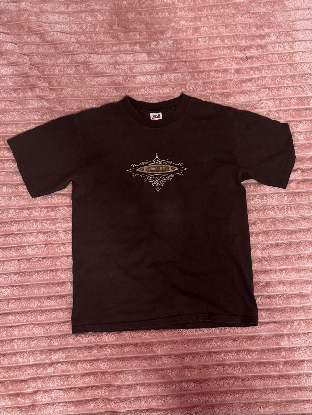 vintage 2000s surfer chocolate brown cotton T-shirt